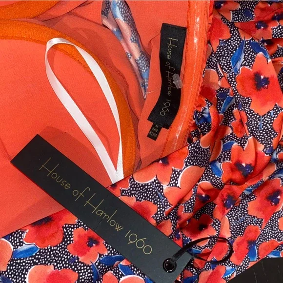 House of Harlow Red Poppy Floral Blouse - Picture 7 of 9